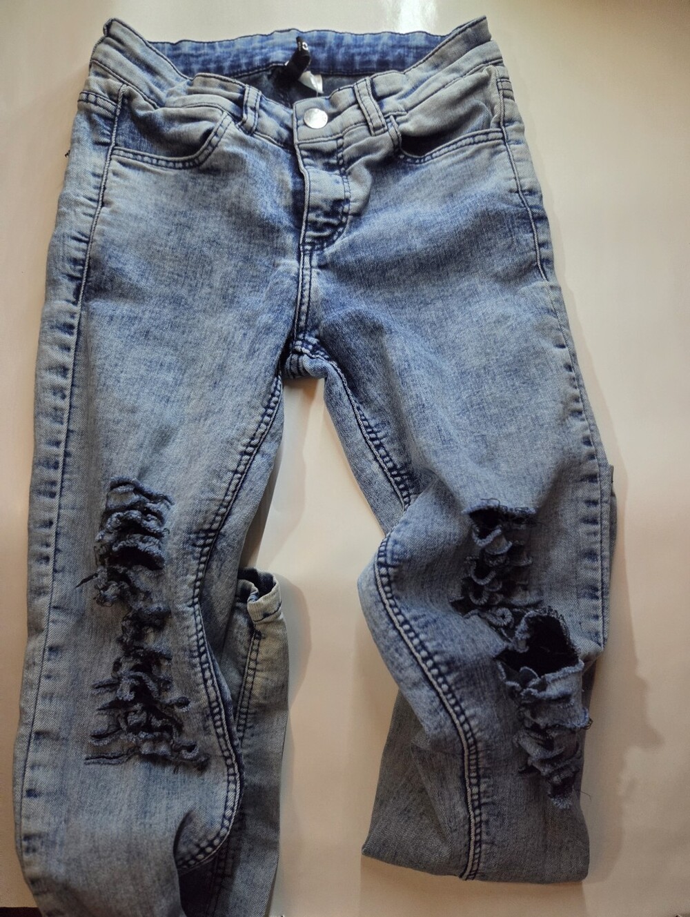 white wash divided jeans sz 4